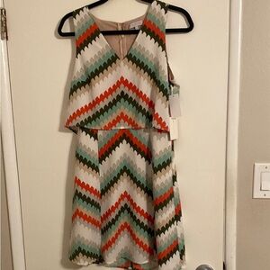 Vibrant Chevron Sleeveless Dress